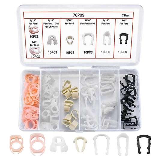 70Pcs Fuel Line Retainer Clip Assortment Replacement for Ford Car Accessories