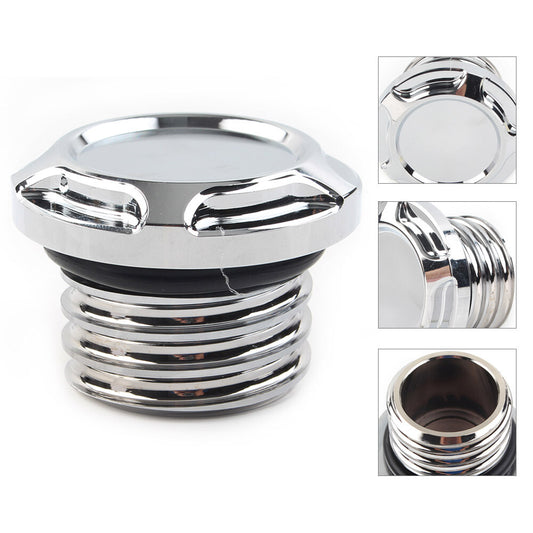 CNC Cut Chrome Gas Cap Fuel Tank Right-hand Thread Fit for Harley Road King Softail