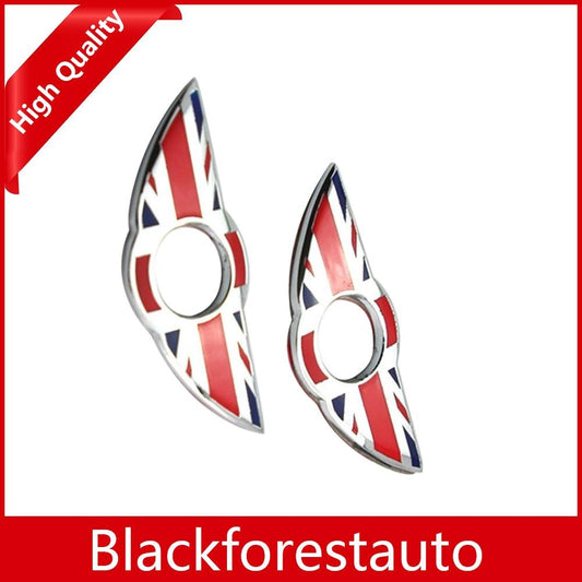 Fits For Cooper 2 Door Angel Wing Union Jack Door Lock Knob Pin Decor Ring