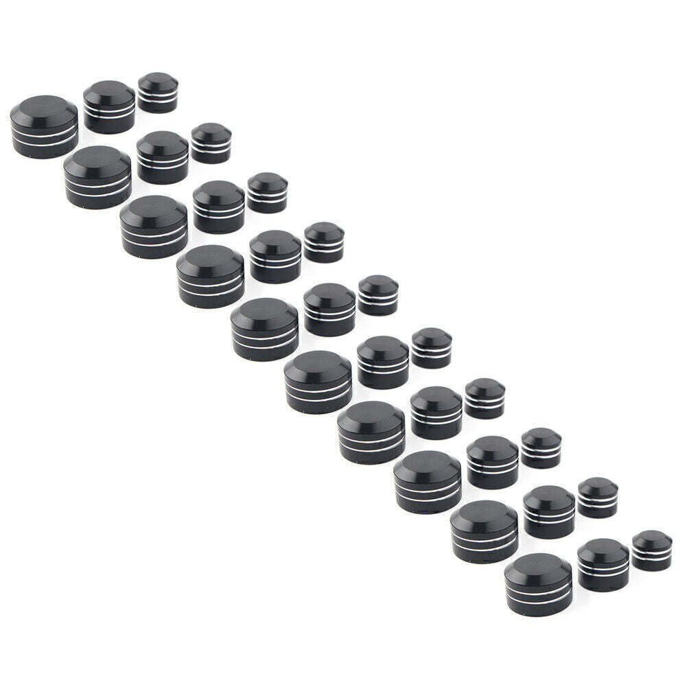 for Harley Black CNC Inner 9mm-13mm Schrauben Motor Bolt Topper Caps Cover