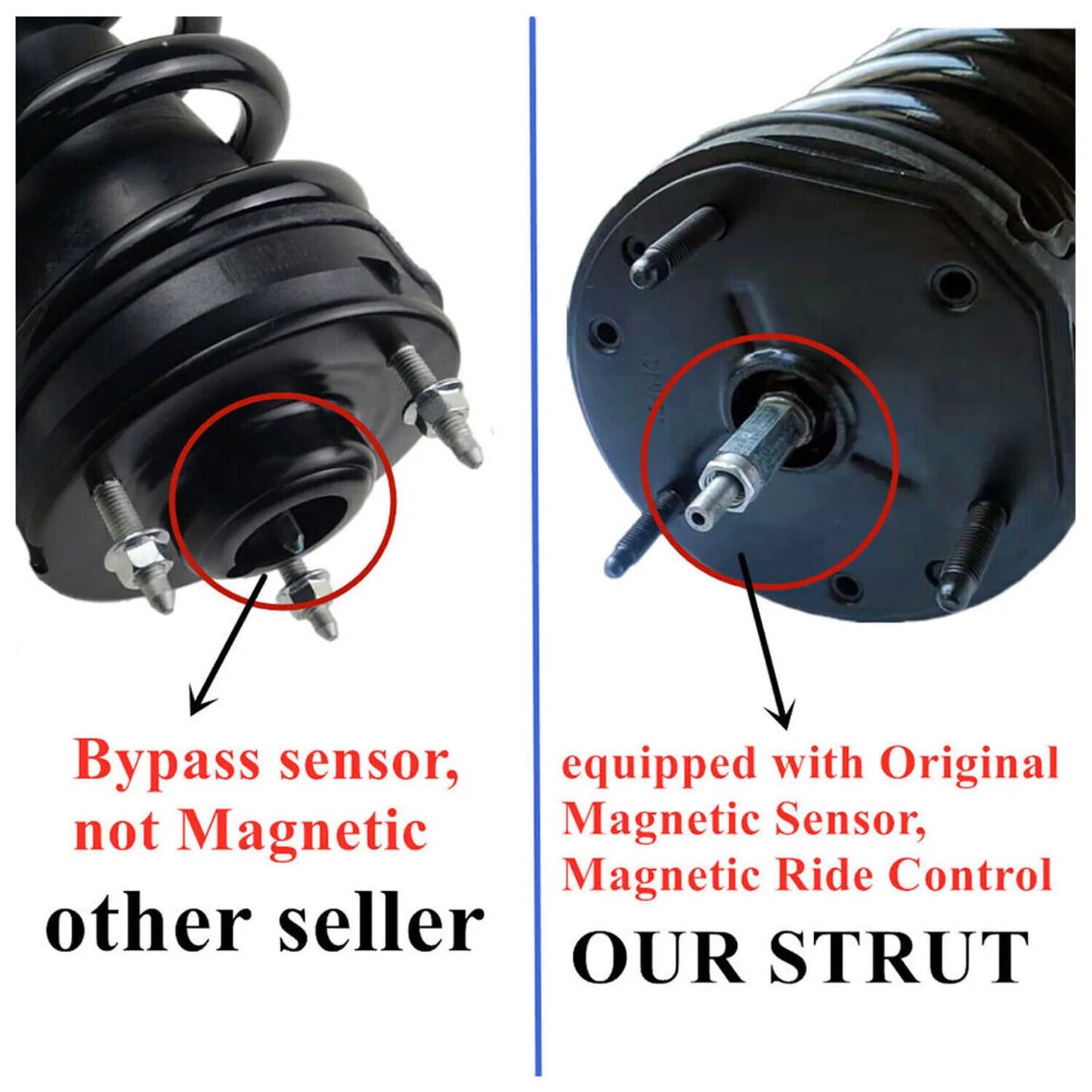 4x Front Rear Shock Struts Assys w/Magnetic Fit for Audi A3 Quattro S3 RS3 8V 2015