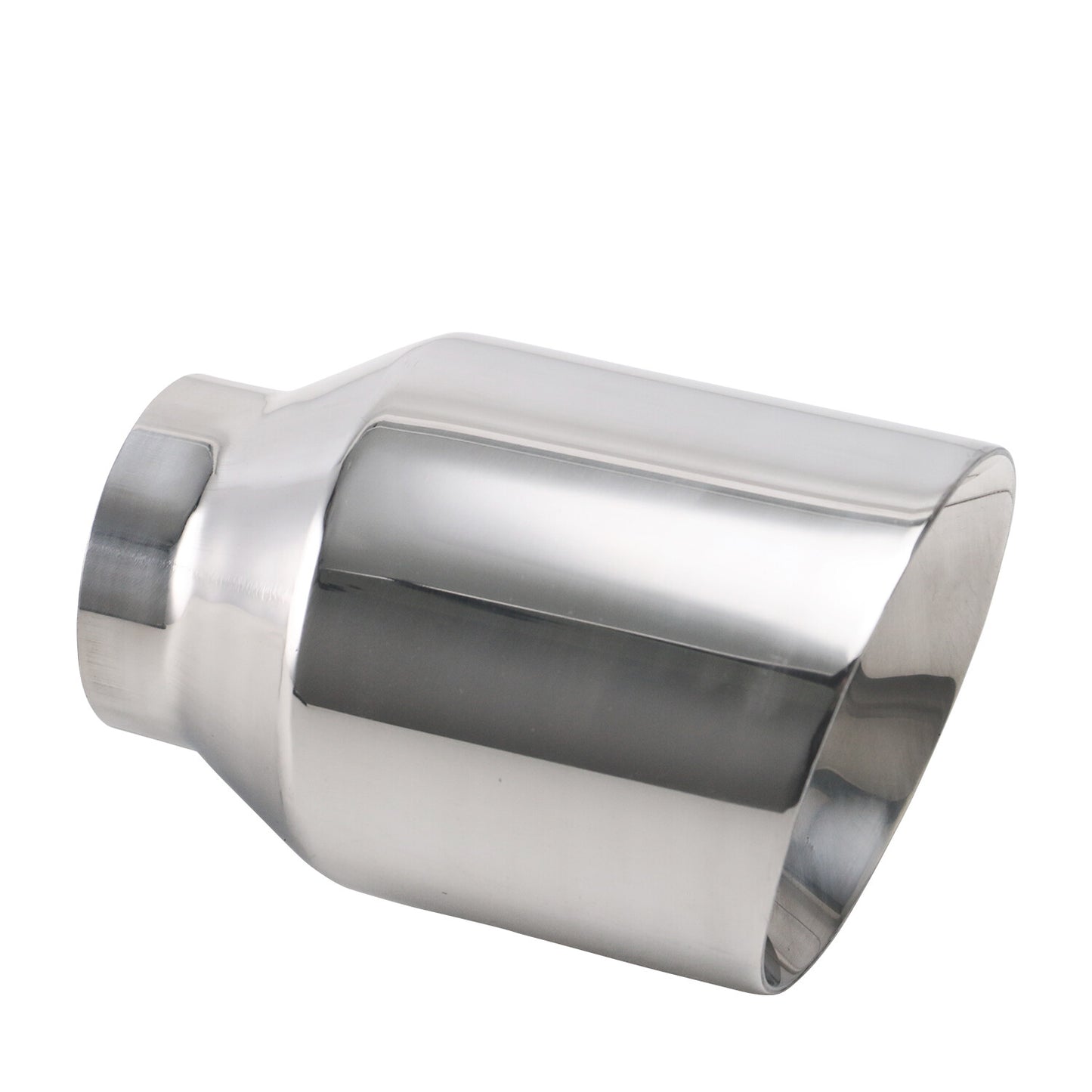 1PC Universal 2.5'' ID 4'' OD Exhaust End Tip Muffler Pipe Tip Slant Tip