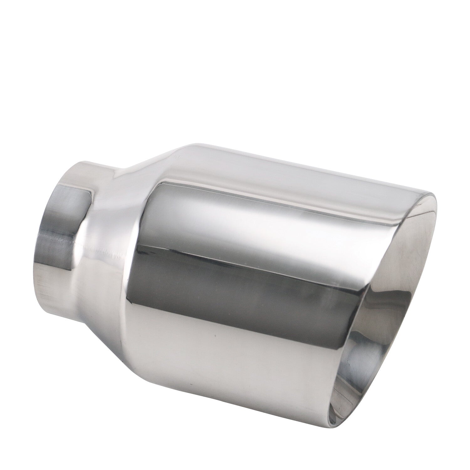 1PC Universal 2.5'' ID 4'' OD Exhaust End Tip Muffler Pipe Tip Slant Tip