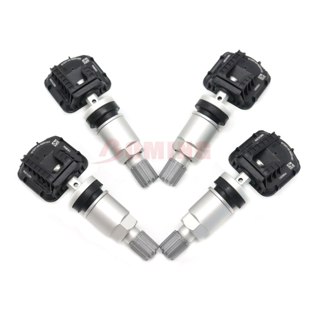 4-pack of new TPMS (Tire Pressure Monitoring System) sensors, model 13538566, for Buick Envision 2021 and 2022.