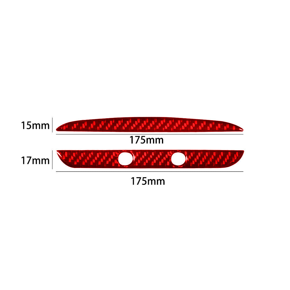 2pcs Red Carbon Fiber Front Overhead Light Cover Trim for Ford Fiesta 2011-2015