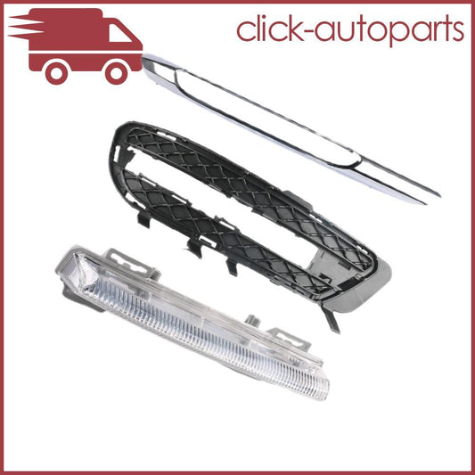 3X Right Bumper Fog Light Lamp + Grille Trim Set For W212 E350 E550 2012-2013