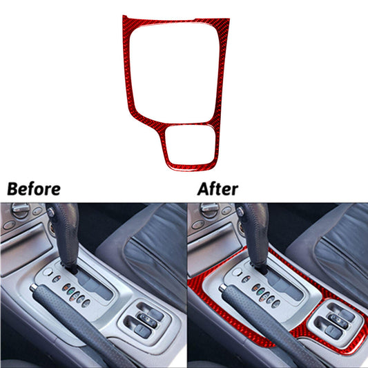 Red Carbon Fiber Gear Shift Panel Frame Cover for Toyota Celica 2001-2005