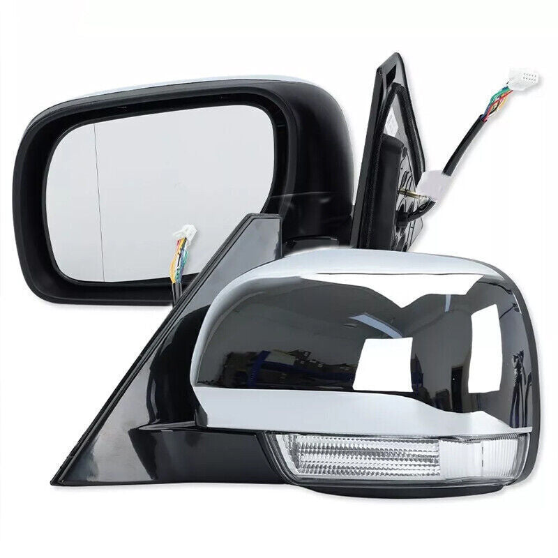 Right Side Door Mirror W/Light Chrome for Mitsubishi Pajero Montero 2006-2021