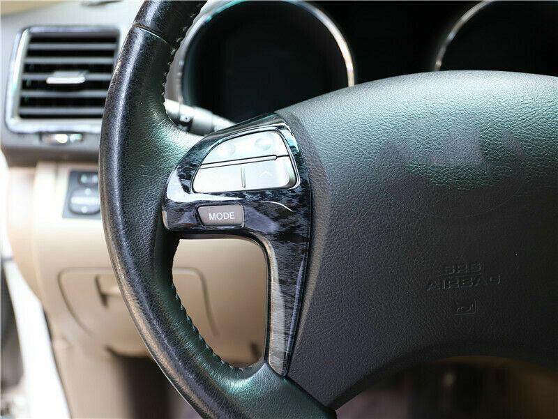 for Toyota Highlander 2008-13 Black Wood Steering Wheel Switch Cover Panel Trim