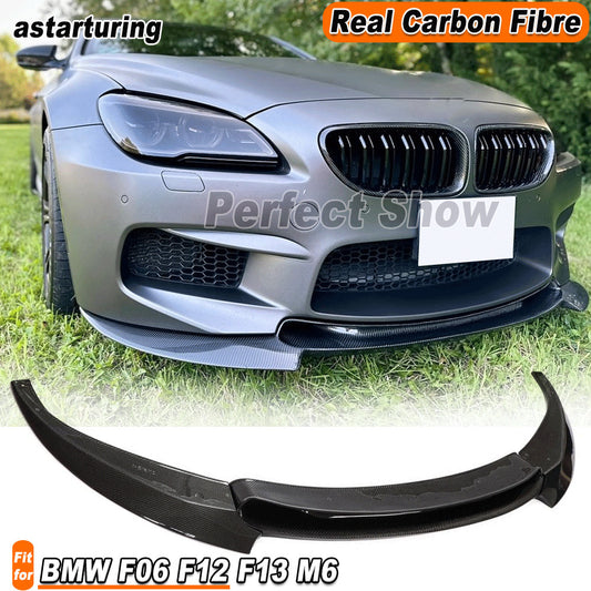 Fit for BMW 6 Series F06 F12 F13 M6 Real Carbon Fiber Front Bumper Lip Spoiler