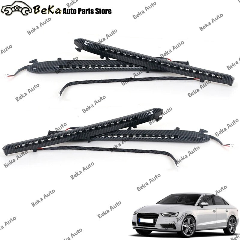 4-piece set of carbon fiber door LED light cover trim for Audi A3 S3 8V 2014-2019