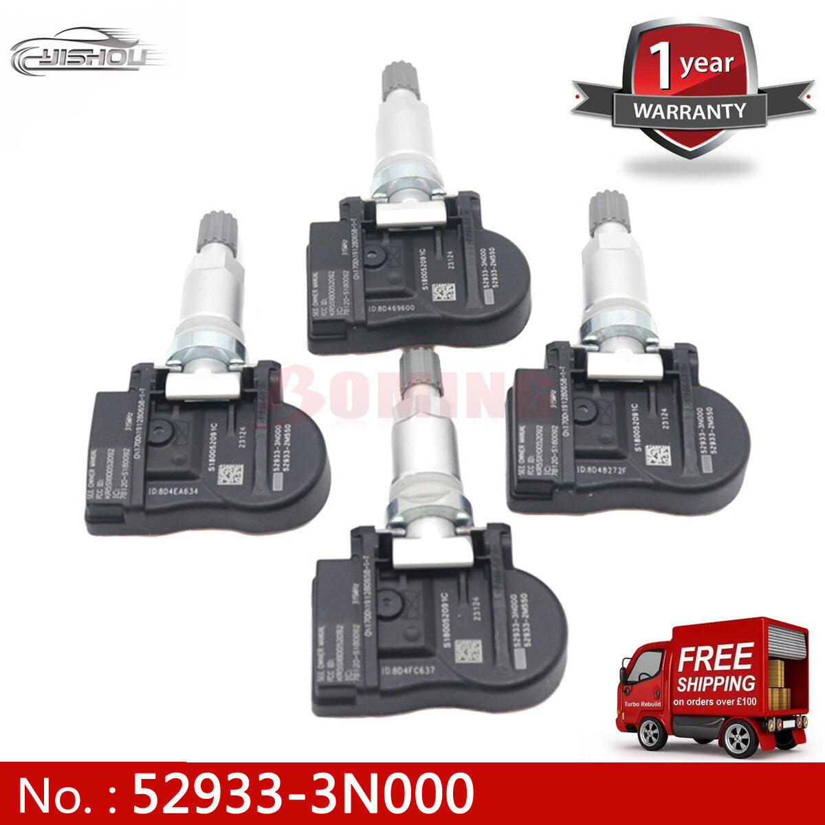 Tire Pressure Sensor 4-Piece TPMS for Kia Sorento Optima and for Hyundai Santa Fe Accents
