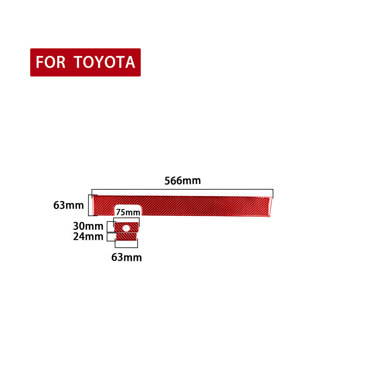 3¡Á Red Carbon Fiber for Co -pilot Glove Box Panel Cover Fit for T@yota Tundr@ 2014-21