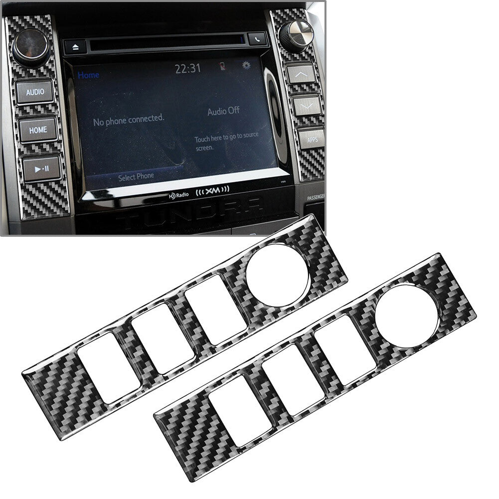 Inner Central Console Volume Switch Cover Trim Fit for Toyota Tundra 2014-2021 Black