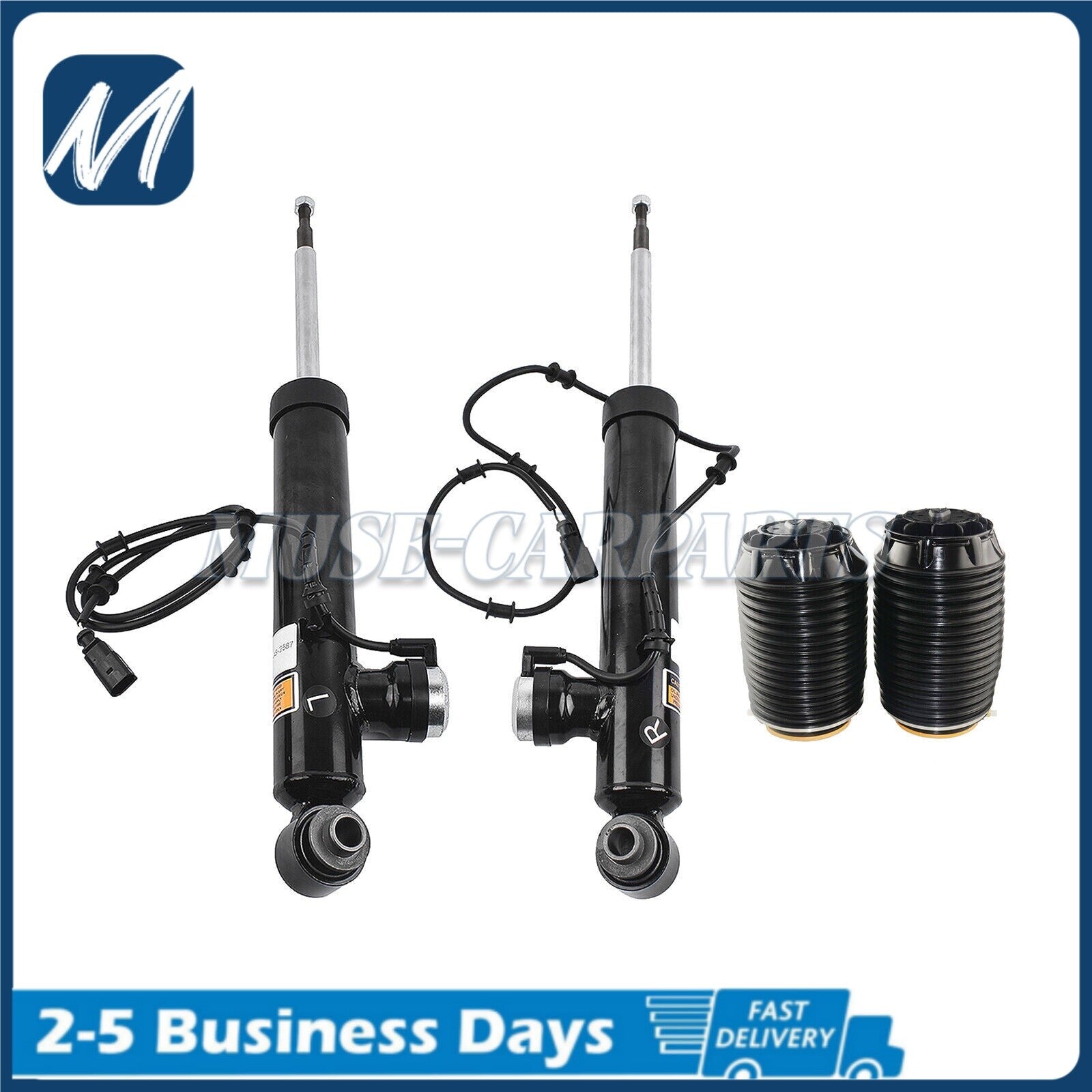 A pair of front shock absorber strut assemblies with electric C2D19108 for Jaguar XJ XJR X351 RWD