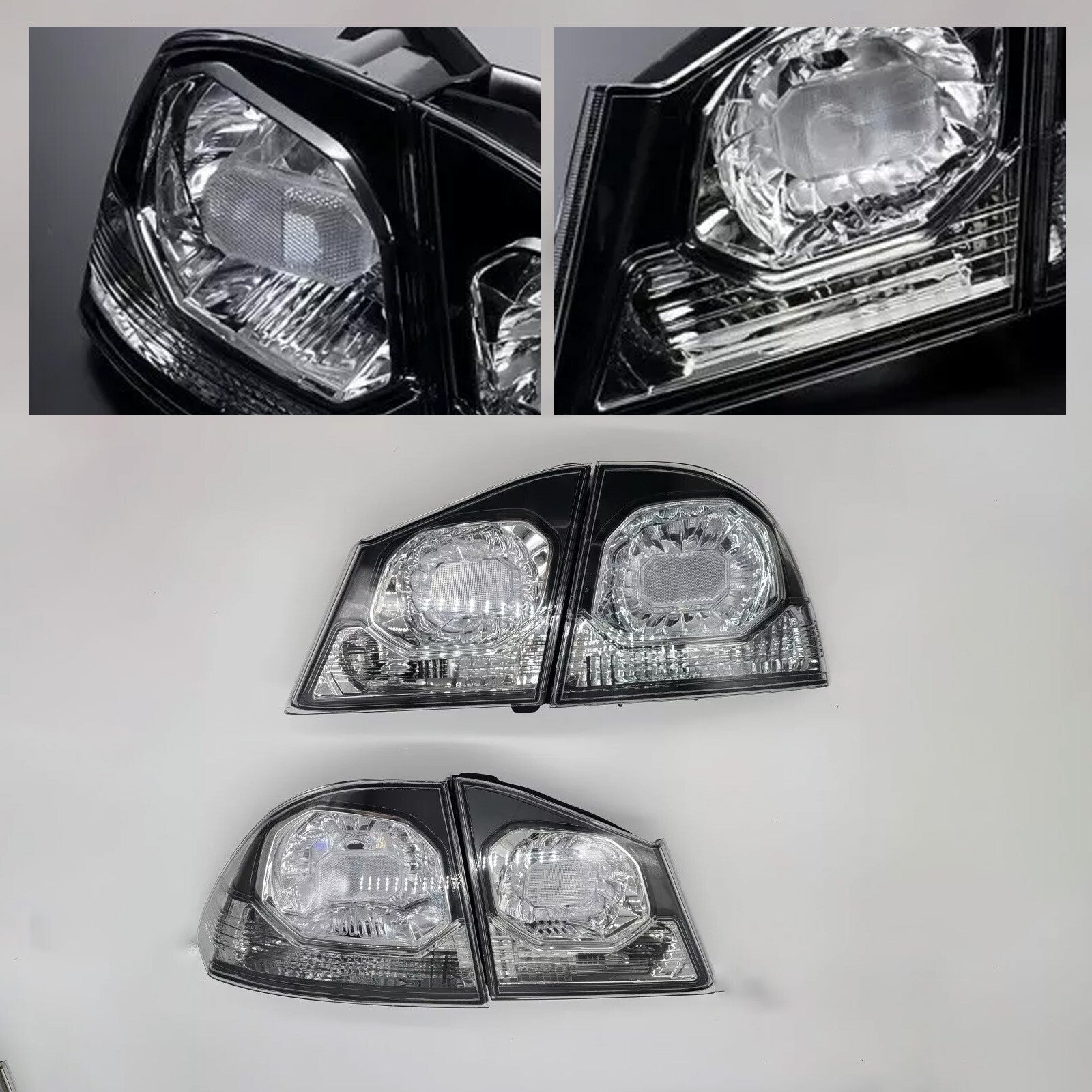 4X Brake Taillight Cover for Honda for Civic FD2 Type R 2006-11 Crystal Clear Lens
