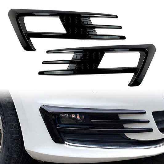 Glossy Black Fog Light Lamp Cover Bumper Grille Trim for VW for Golf 7 MK7 2013-2016