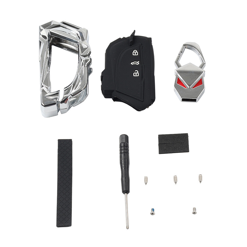 3 Button Key Shell Cover Fob Silver for VW Polo ID.3 Atlas for Seat Leon for Cupra Born