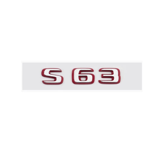 Letter Trunk Emblem Rear Badge Silver Red for MB AMG S63 S E Performance