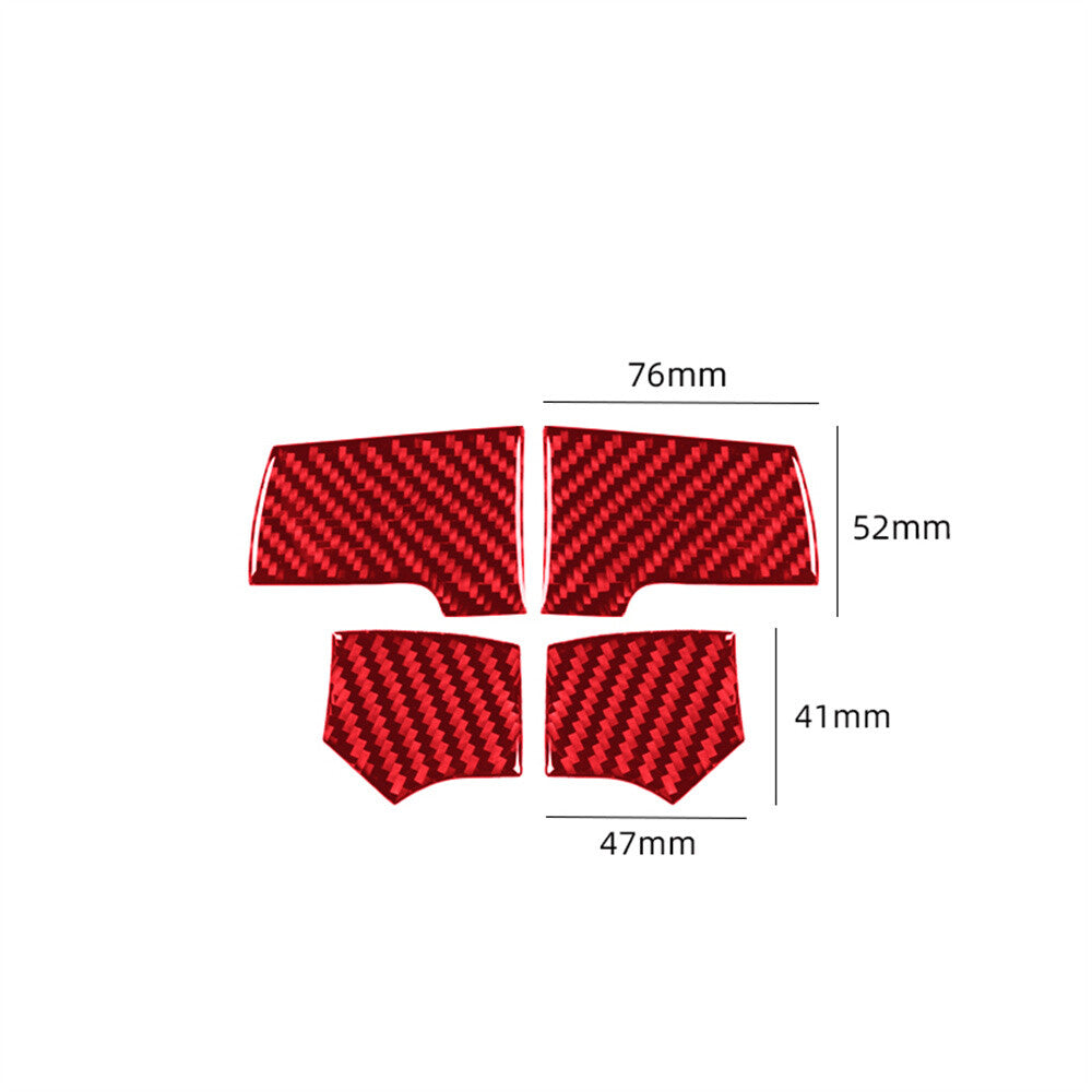 Red Carbon Fiber Interior Steering Wheel Panel Cover for Ford F150 FX4 2004-2008