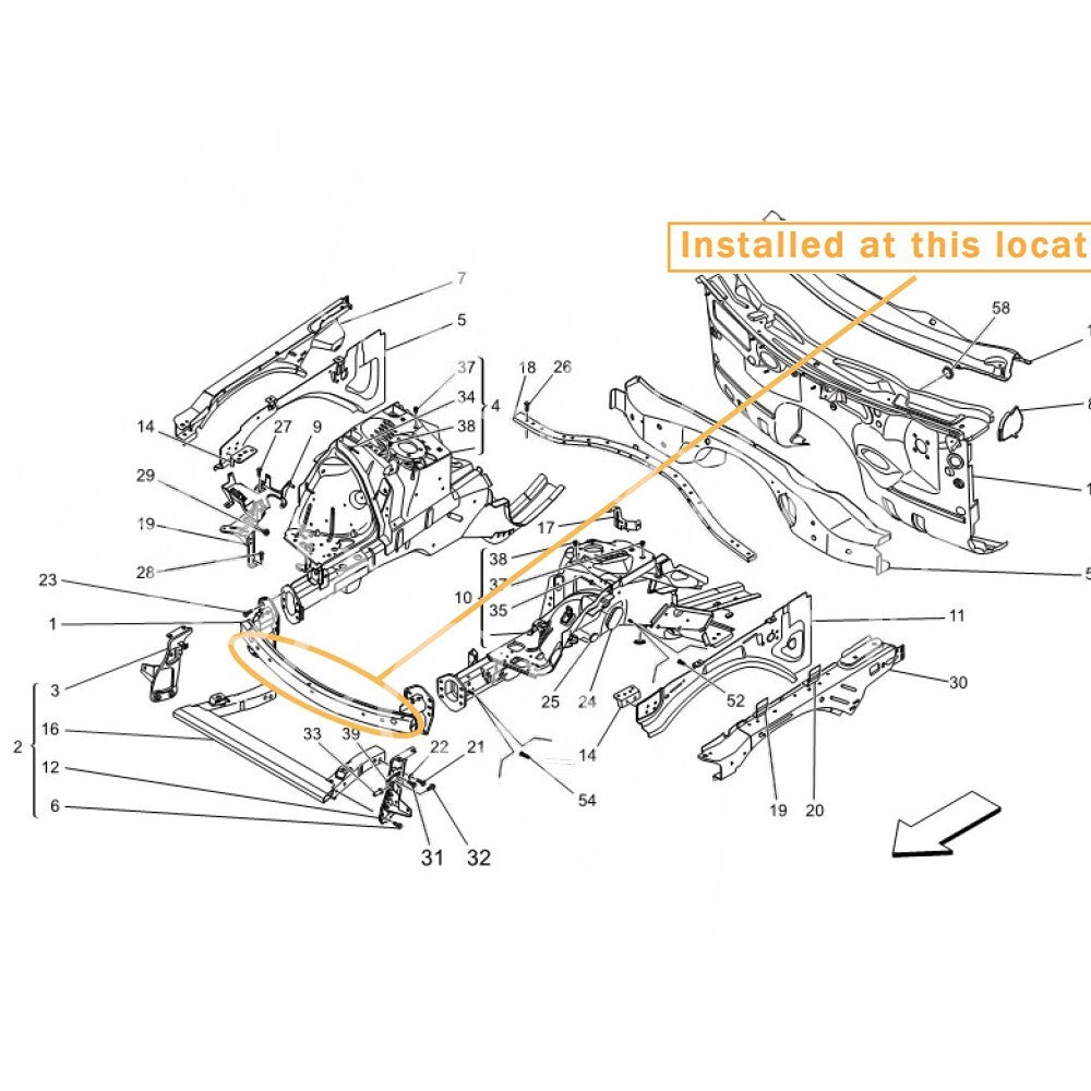 equipment manufacturer ( ) front bumper beam for Maserati for Levante M161 673007200