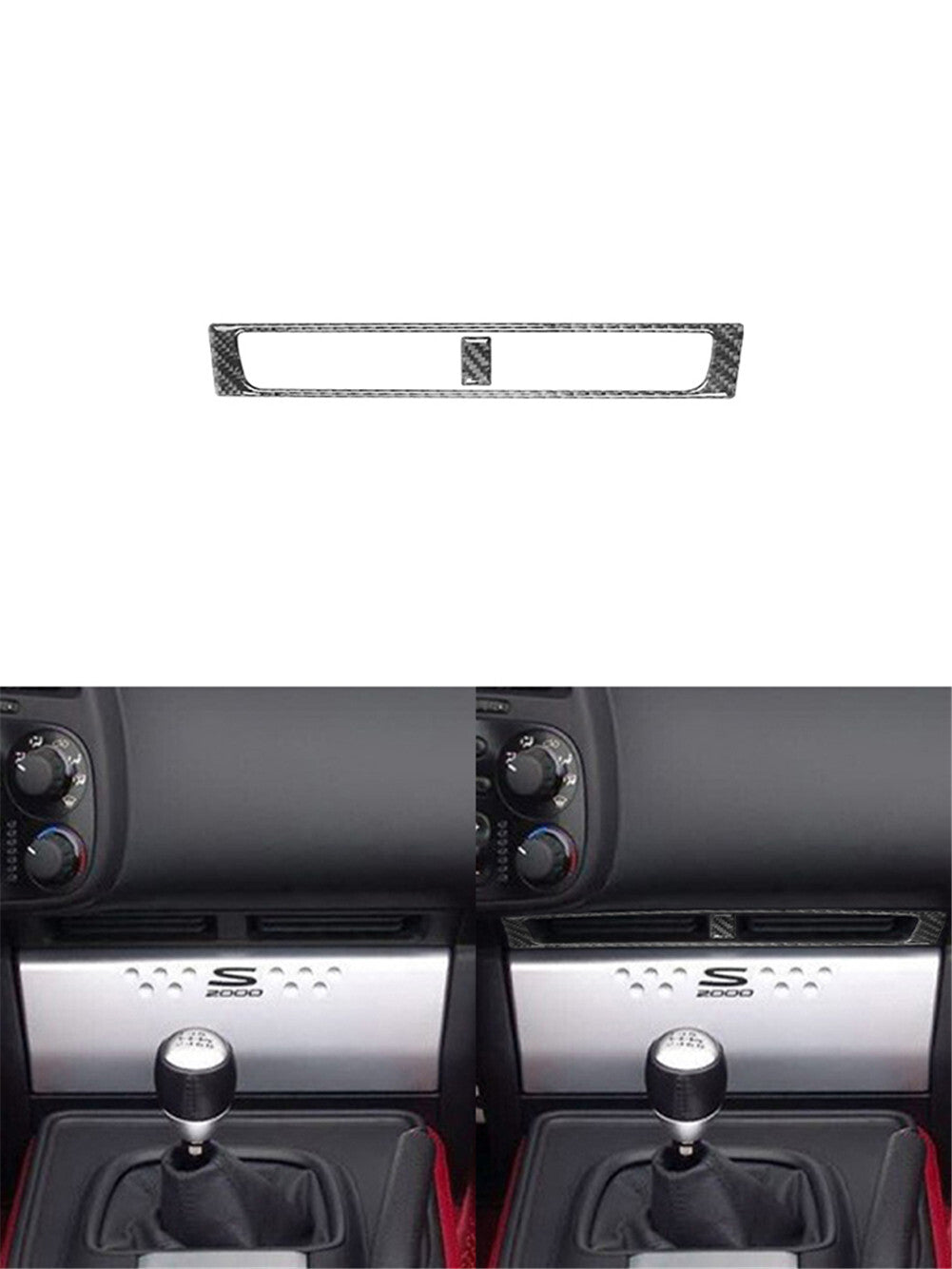 2Pcs Central Control Air Vent Trim Cover Carbon Fiber for Honda S2000 2000-2009