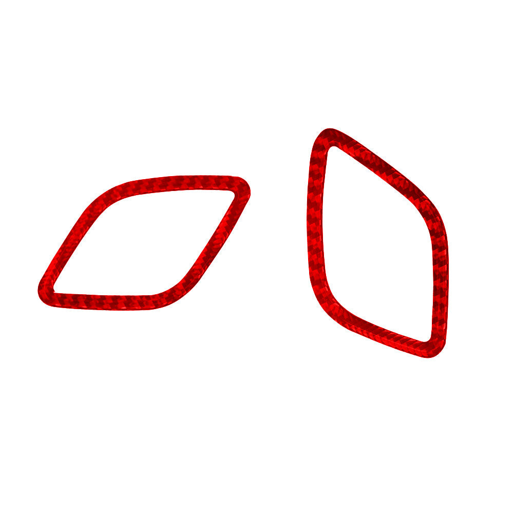 Two red carbon fiber defogger vent socket covers for the for Hyundai for Veloster JS 2019-22