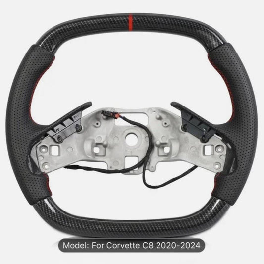 Carbon fiber steering wheel suitable for 2020+ for Chevrolet for Corvette C8 Z51 with heating.