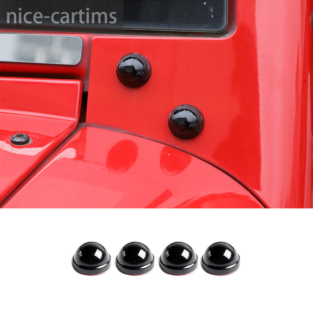 4¡ÁBlack ABS Front Hood Hinge Screw Protection Cover for Jeep for Wrangler JK 2007-17