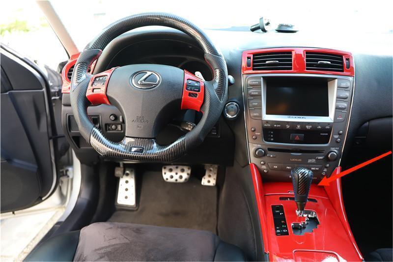 Console Storage Box Cover Trim Decoration Fit for Lexus IS 06-2011 Bright Red