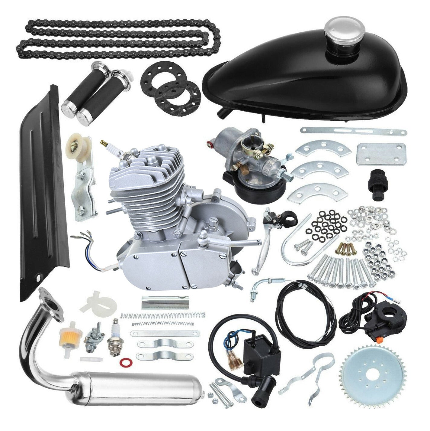 80cc electric bicycle 2-stroke cycle gasoline engine motor complete kit