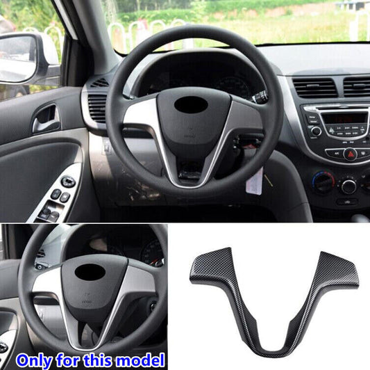 for Hyundai Accent 2012-2017 Steering Wheel Sheet Cover Trim Carbon Fiber ABS