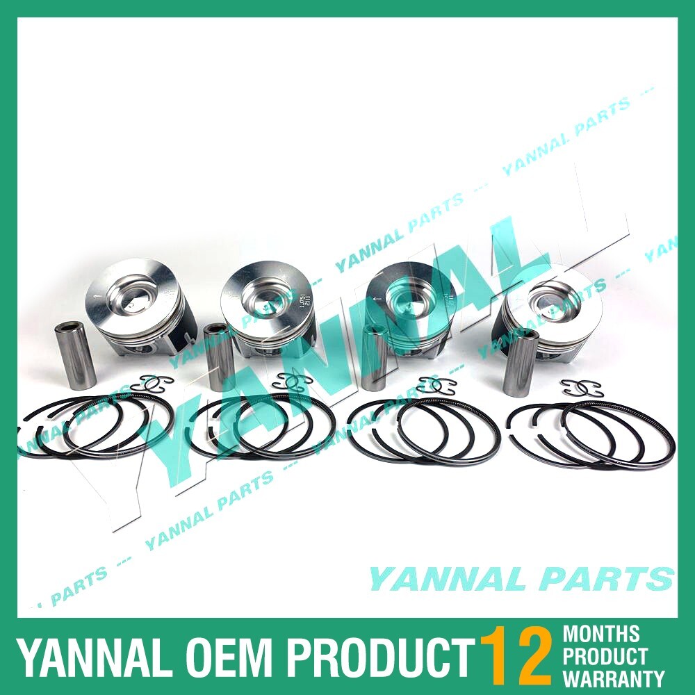 4 Cyl V3307 V3307T Pistons and Rings 1J751-21110 for Kubota Engines