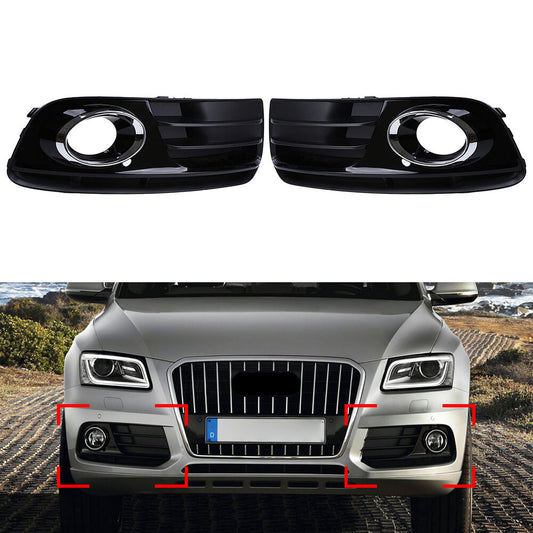 Front Bumper Fog Light Grill Grille Cover Trim for Audi Q5 2013-2017 2016 2015