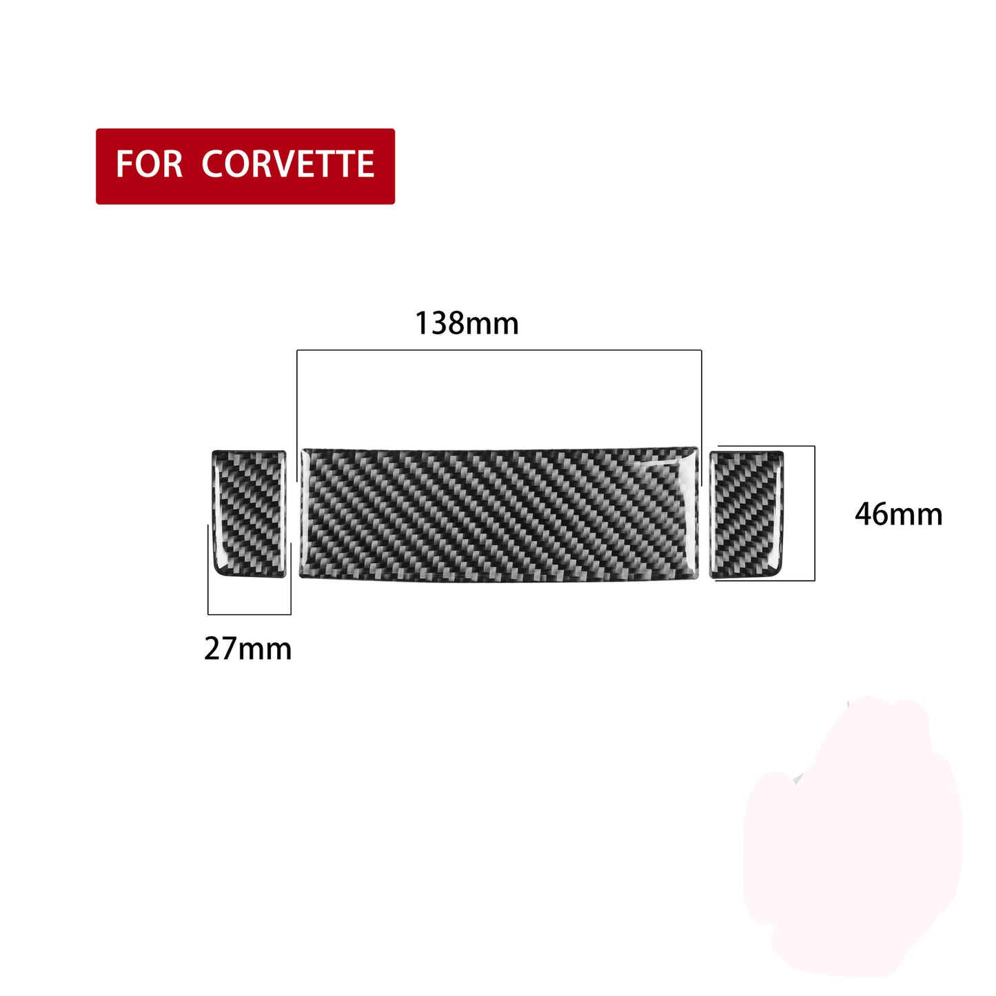 for Chevrolet for Corvette C6 2005-2007 Carbon Fiber Central Storage Box Cover Trim