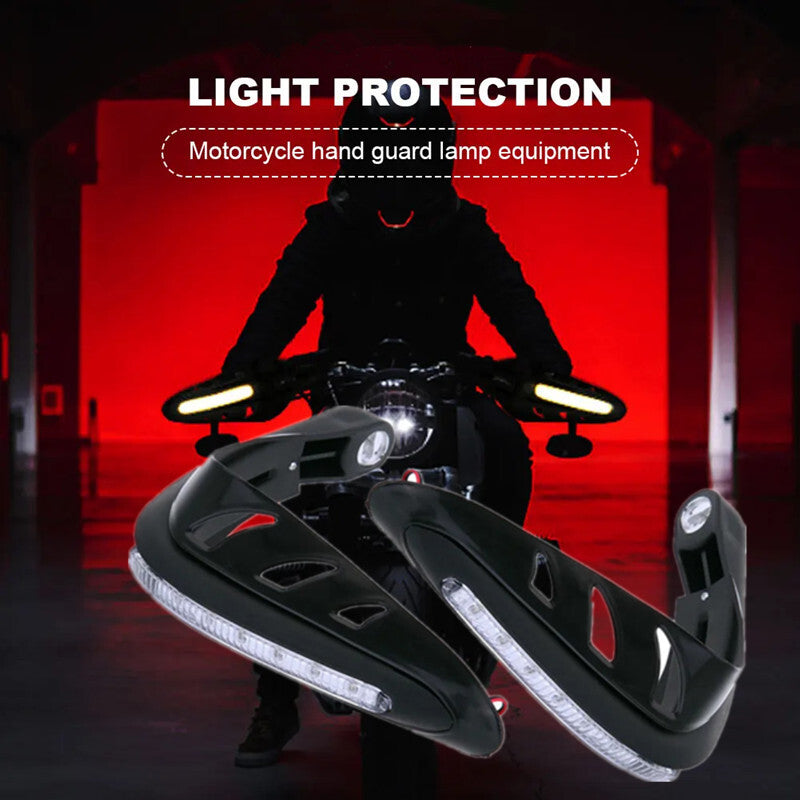 Motobike Lever Protector Handguard Handle Cover Windproof LED Turn Signal Light