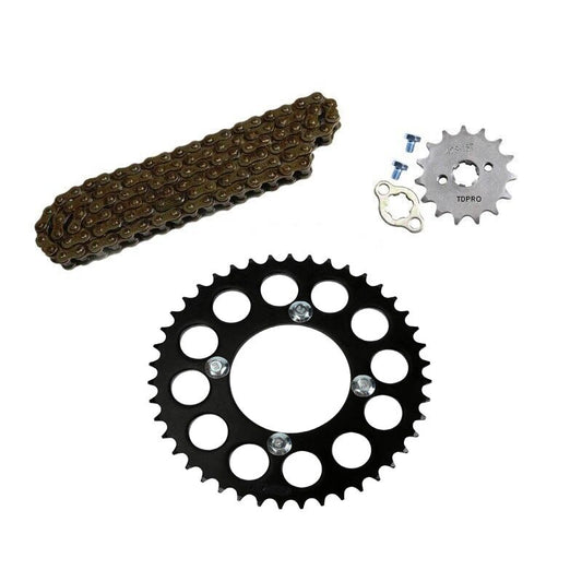 428 chain-driven front and rear sprockets suitable for 110cc and 125cc CRF70 XR Dirt Pit bicycles, all-terrain vehicles, and go-karts.