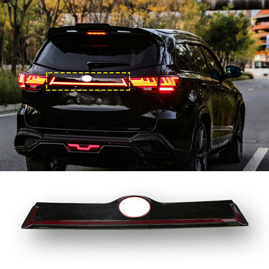 for Toyota Highlander 2014-19 Black Rear Door Trunk Led Tail Light Cover Decor