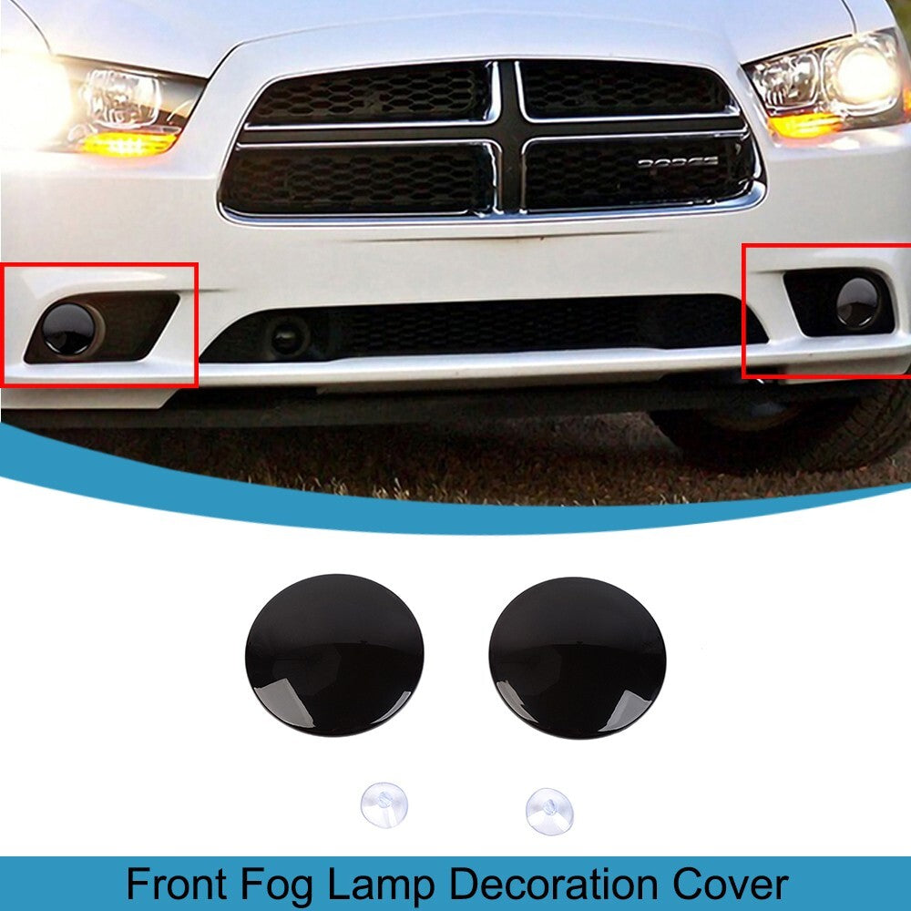 Front Bumper Fog Light Lamp Decor Cover Trim Bezels for Dodge Charger 2011-2014