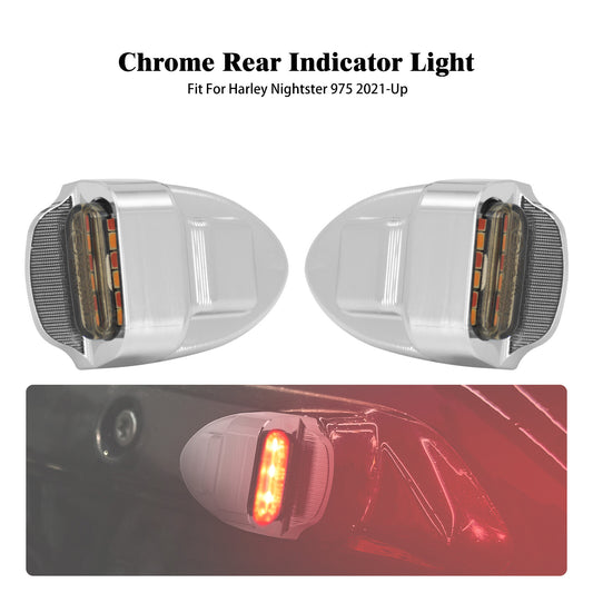 Chrome Rear Indicator Turn Signal LED Light Fits for Harley Sportster Nightster