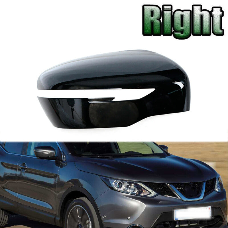 Right for Nissan Qashqai J11 X-Trail T32 2014-2020 Rearview mirror cover black