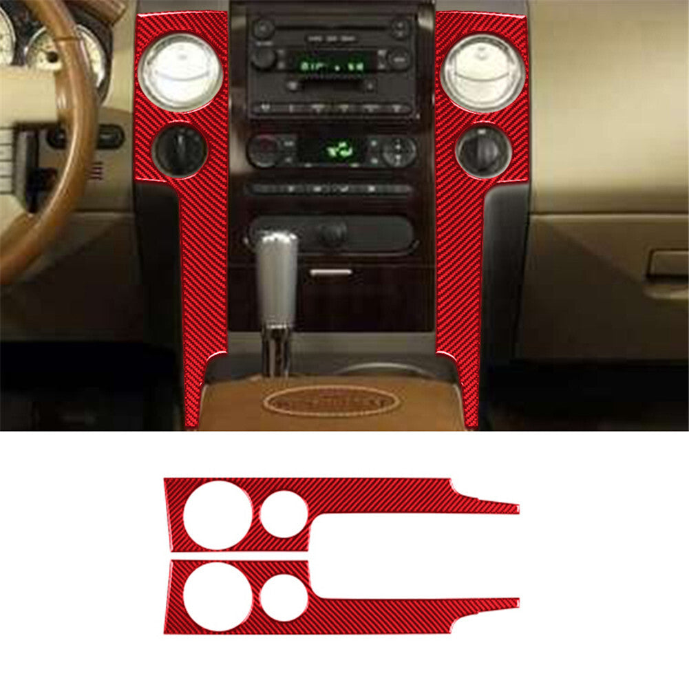 2X Carbon Fiber Interior Central Console Side Cover Trim for Ford F150 FX4 04-08