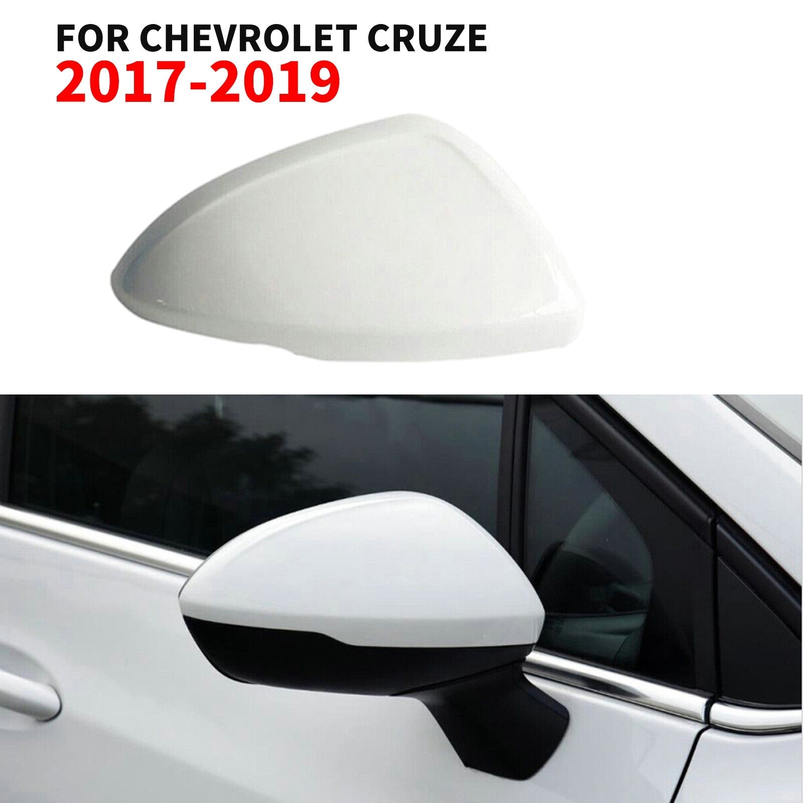 for Chevrolet for Cruze 17-19 White Right Side RearView Mirror Cover Replacement AT