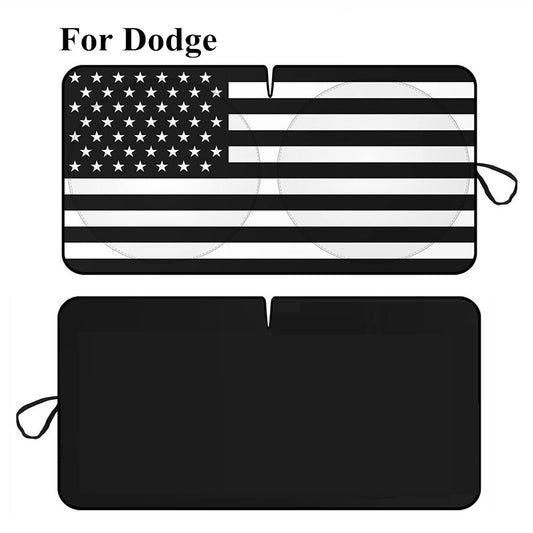 For 2008-2024 for Dodge for Challenger US Flag Car Windshield Sun Shade Cover Shield