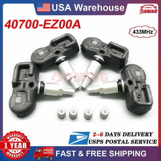 NEW 4X 40700-EZ00A TPMS 433Mhz TIRE PRESSURE SENSOR For Titan for Nissan XD 2016-21