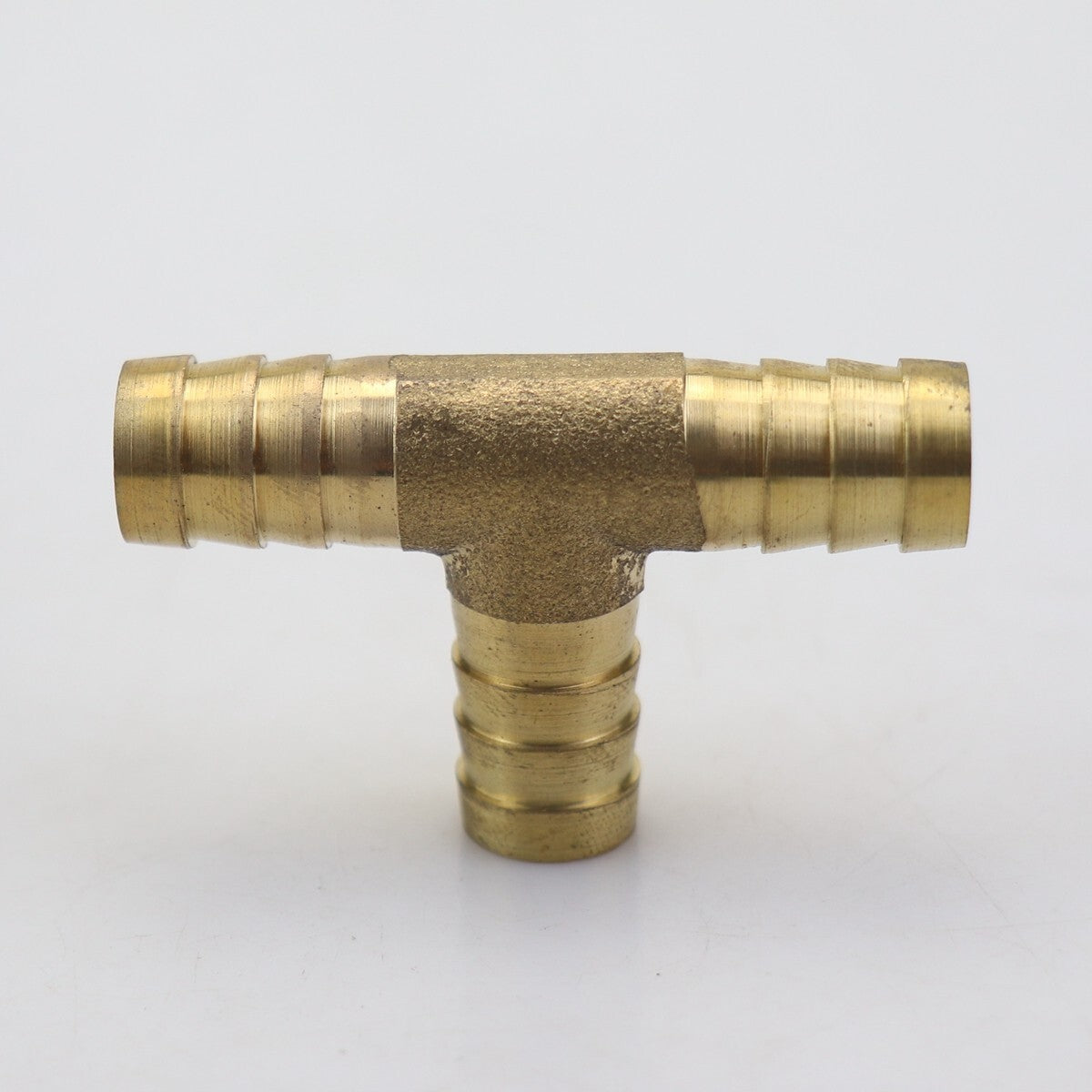 2-Piece T-Connector Hose Lever Connector Air Fuel Water 3-Way Brass T-Shirt 1/2 (12mm)