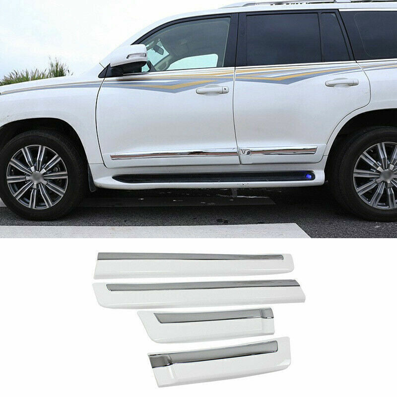 for Land Cruiser LC/FJ200 2008-21 Side Door Body Molding W/Chrome Cover White 4P