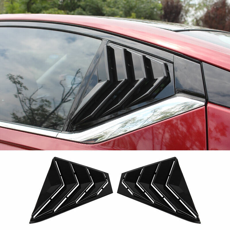 2X Glossy Black Rear Side Window Quarter Louver Trim for Nissan Altima 2019-2021
