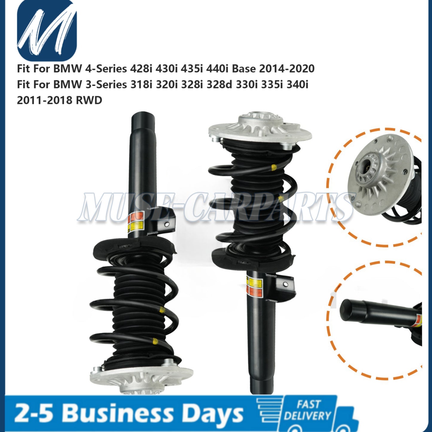 4X Front Rear Shock Absorbers Struts Assys w/Active Fit for Jaguar F-Pace X761 2017