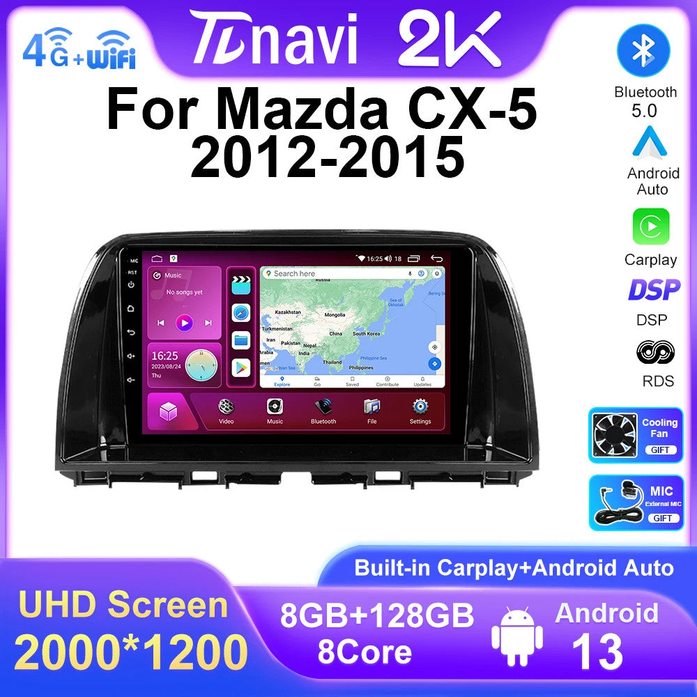for Mazda CX-5 Stereo Car Radio Android Auto CarPlay Multimedia Video Player GPS